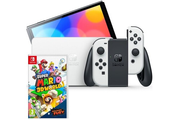 Konsola Nintendo Switch OLED biały + Super Mario 3D World