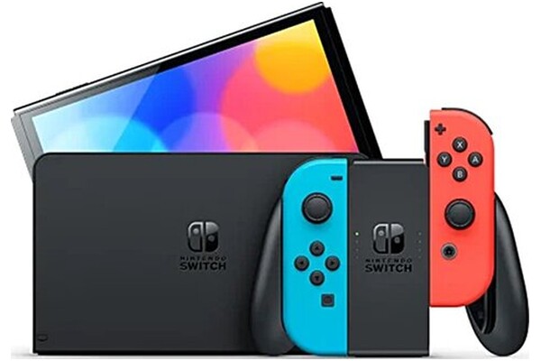 Konsola Nintendo Switch OLED niebiesko-czerwony + Minecraft