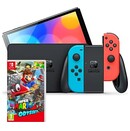 Konsola Nintendo Switch OLED niebiesko-czerwony + Super Mario Odyssey