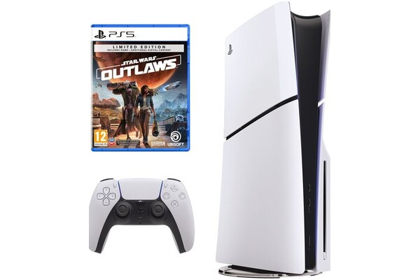 Konsola Sony PlayStation 5 Slim biało-czarny + Star Wars Outlaws - Limited Edition Gra PS5