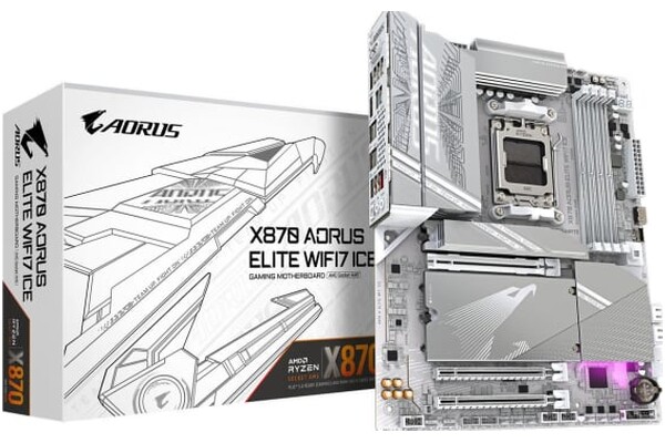 Płyta główna GIGABYTE X870 Aorus Elite Ice WiFi Socket AM5 X870 DDR5 ATX