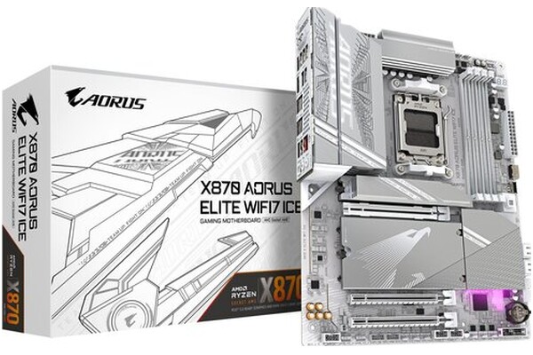 Płyta główna GIGABYTE X870 Aorus Elite Ice WiFi Socket AM5 AMD X870 DDR5 ATX
