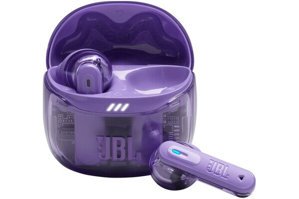 Słuchawki JBL Tune Flex Douszne Bezprzewodowe Fioletowo-przezroczysty