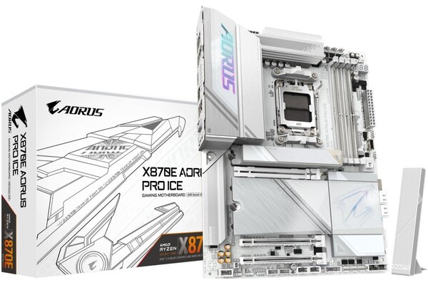 Płyta główna GIGABYTE X870E Aorus Pro Ice Socket AM5 AMD X870E DDR5 ATX