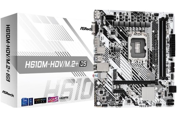 Płyta główna ASrock H610M HDV/M.2+ Socket 1700 Intel H610 DDR5 miniATX