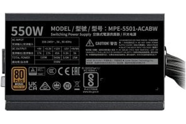 COOLER MASTER MPE-5501-ACABW-3BEU MWE V3 550W ATX