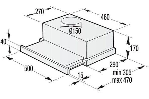 Okap kuchenny wkład - teleskopowy Gorenje BHP523E10X