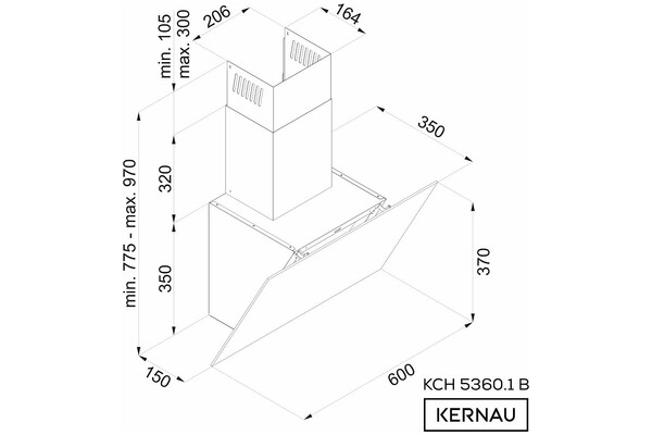 Okap kuchenny Kominowy KERNAU KCH5360