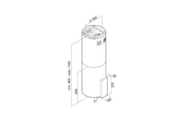 Okap kuchenny Wyspowy VDB Tube IX Glass