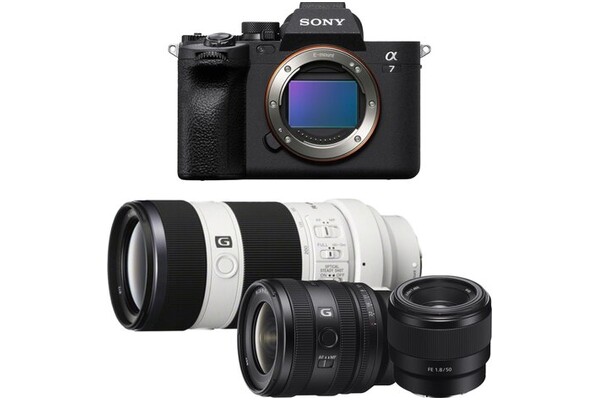 Aparat bezlusterkowy Sony ILCE-7M4B - czarny + SONY FE 16-25mm G (SEL1625G.SYX) Obiektyw SONY FE 50mm