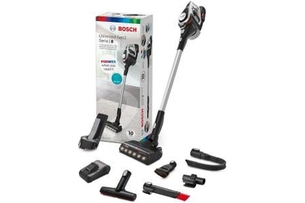 Odkurzacz Bosch BSS82SIL1 Unlimited 8 pionowy z pojemnikiem czarny