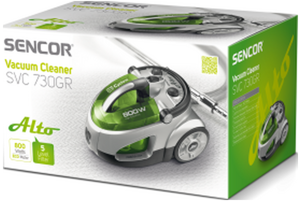 Odkurzacz SENCOR SVC730GR tradycyjny z pojemnikiem 800W szary