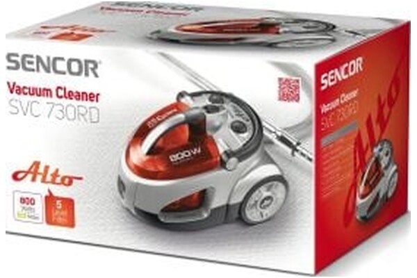 Odkurzacz SENCOR SVC730RD tradycyjny z pojemnikiem 800W szary