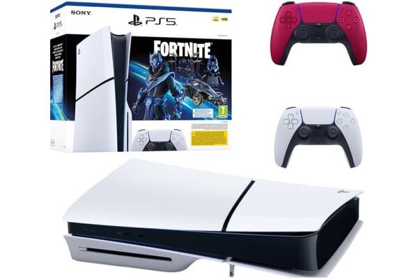 Konsola Sony PlayStation 5 Slim 1TB biało-czarny + pad bezprzewodowy DualSense - 2 szt.