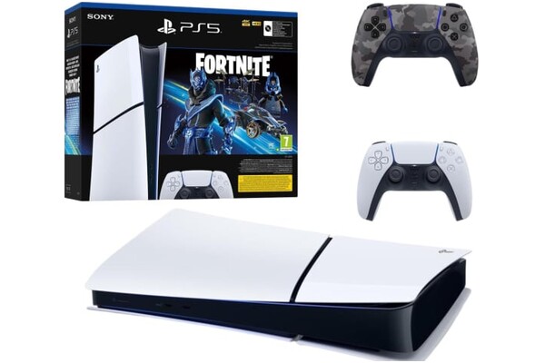 Konsola Sony PlayStation 5 Slim Digital 1TB biało-czarny + pad bezprzewodowy DualSense - 2 szt.