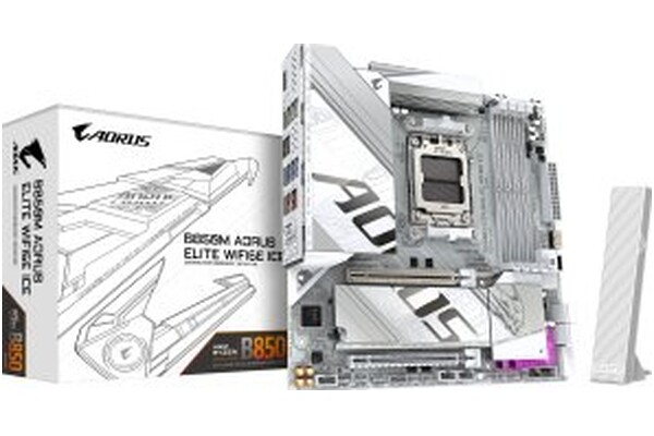 Płyta główna GIGABYTE B850M Aorus Elite Ice WiFi Socket AM5 AMD B850 DDR5 microATX