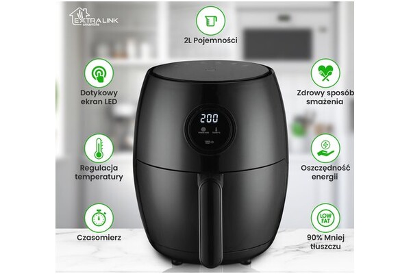 Frytkownica beztłuszczowa Air Fryer Extralink SJ200 1000W