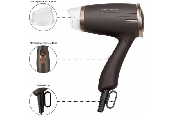 Suszarka PROFI CARE PCHT3009 1400W kolor brązowy