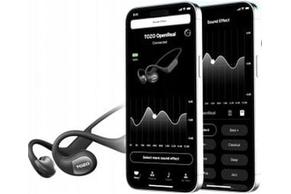 Słuchawki TOZO EarBuds Openreal Przewodnictwo kostne Bezprzewodowe czarny