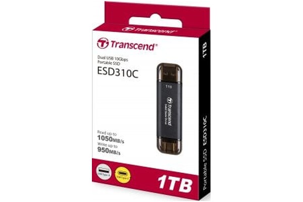 Dysk zewnętrzny SSD Transcend ESD310C 1TB czarny