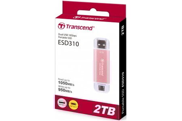 Dysk zewnętrzny SSD Transcend ESD310P 2TB różowy