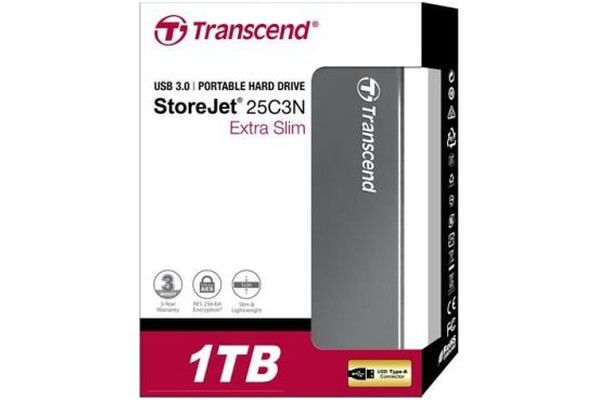 Dysk zewnętrzny HDD Transcend StoreJet 25C3N 1TB szary