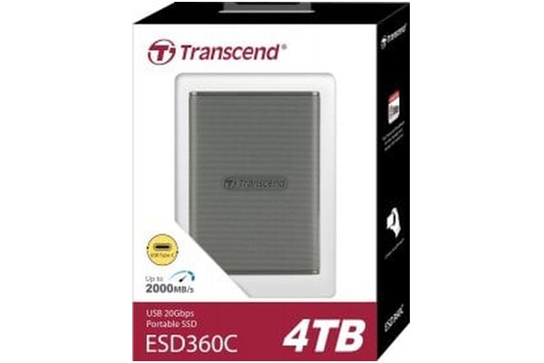 Dysk zewnętrzny SSD Transcend ESD360C 4TB szary