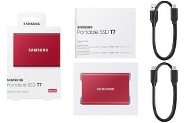 Dysk zewnętrzny SSD Samsung T7 2TB czerwony