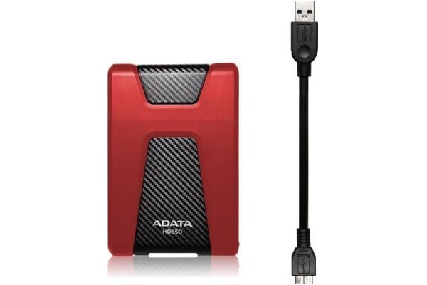 Dysk zewnętrzny HDD Adata HD650 2TB czarno-czerwony
