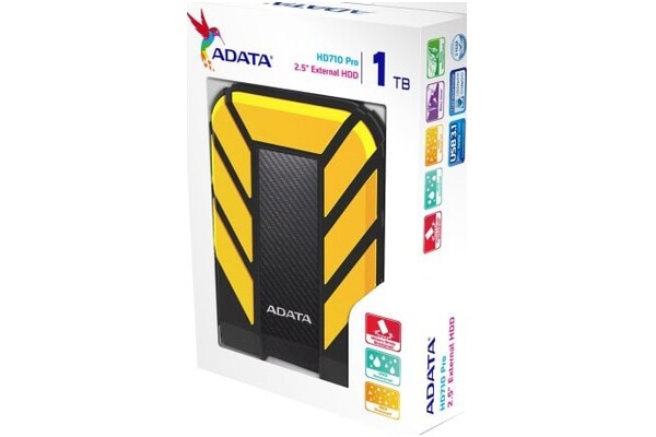 Dysk zewnętrzny HDD Adata HD710 Pro 1TB czarno-żółty