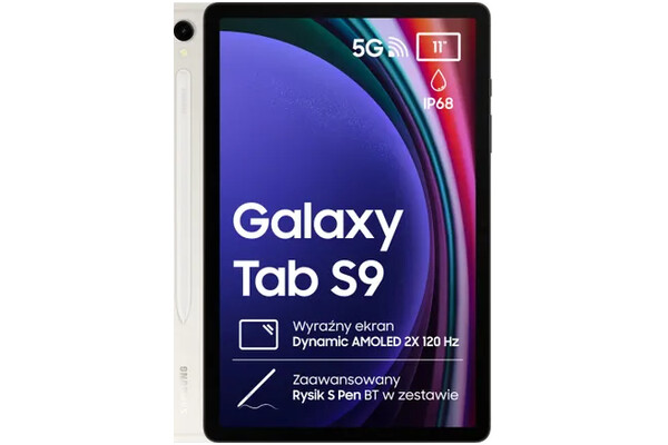 Tablet Samsung Galaxy Tab S9 11.00" Qualcomm Snapdragon 8 Gen 2 12.0GB/256GB, LTE, beżowy