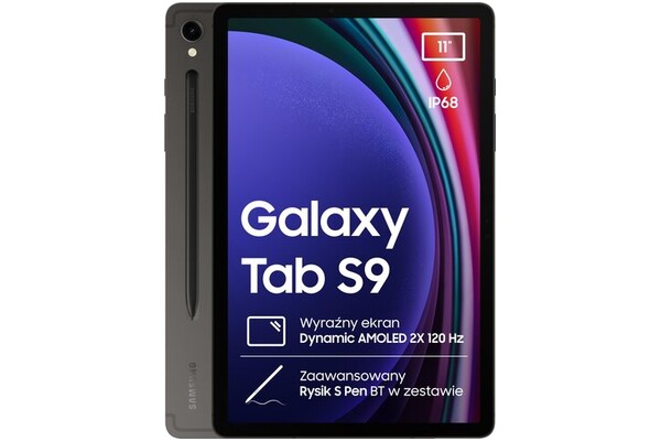 Tablet Samsung Galaxy Tab S9 11.00" Qualcomm Snapdragon 8 Gen 2 8.0GB/128GB, WiFi, grafitowy