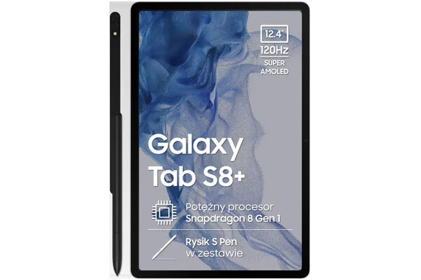 Tablet Samsung Galaxy Tab S8+ 12.40" Qualcomm Snapdragon 8 8.0GB/256GB, WiFi, srebrny