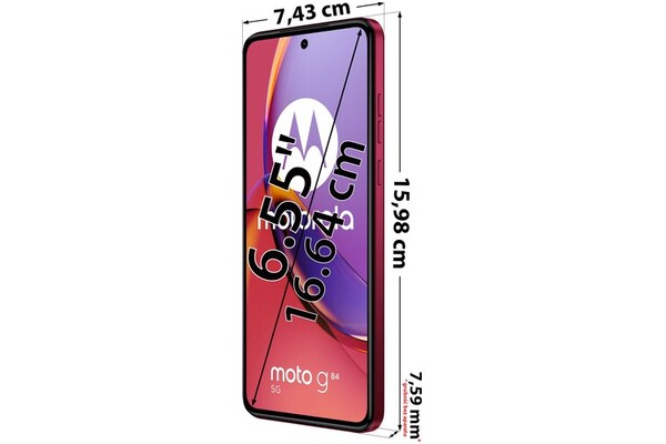 Smartfon Motorola moto g84 5G czerwony 6.55" 8.0GB/256.0GB
