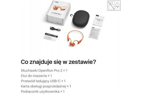 Słuchawki Shokz OpenRun Przewodnictwo kostne Bezprzewodowe pomarańczowy