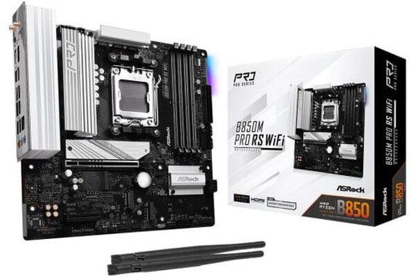 Płyta główna ASrock B850M Pro RS WiFi Socket AM5 AMD B850 miniATX