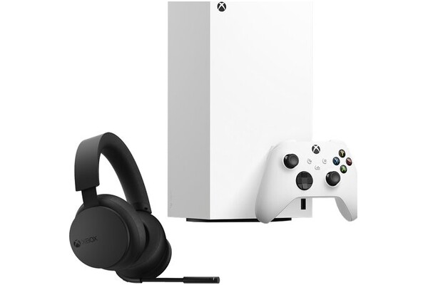 Konsola Microsoft Xbox Series X biały + słuchawki MICROSOFT Bezprzewodowe