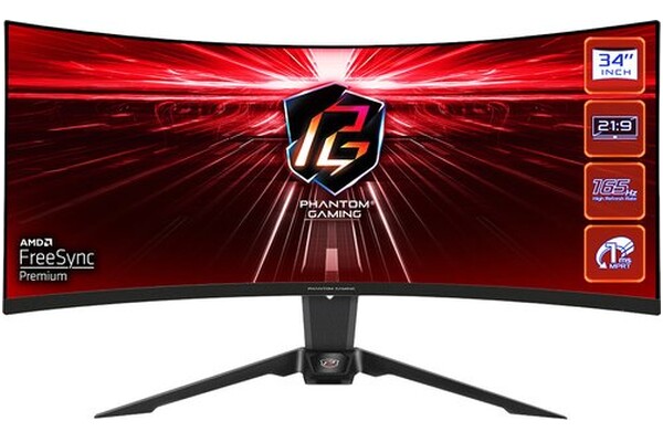 Monitor 34.0" ASrock Phantom Gaming PG34WQ15R2B czarny