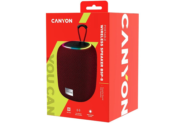 głośnik Bluetooth Canyon BSP8 czerwono-czarny
