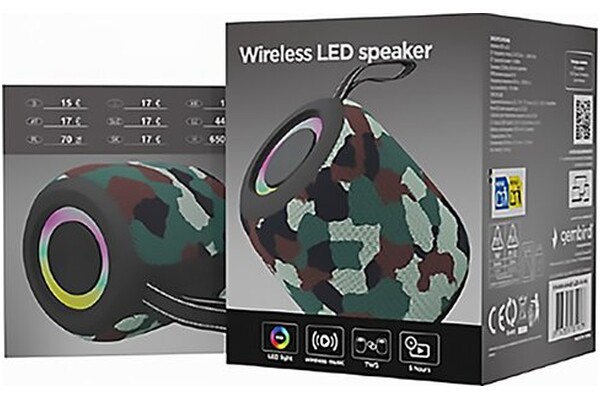 głośnik Bluetooth Gembird SPKBTLED05 Moro