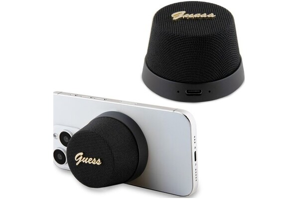 głośnik Bluetooth Guess Magnetic Script Metal czarny