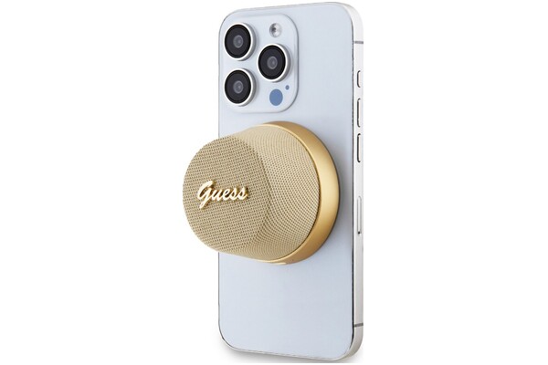 głośnik Bluetooth Guess Magnetic Script Metal złoty