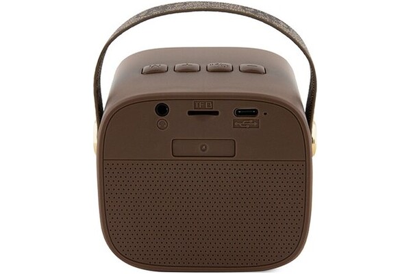 głośnik Bluetooth Guess Speaker Mini 4G Leather Script Logo brązowy
