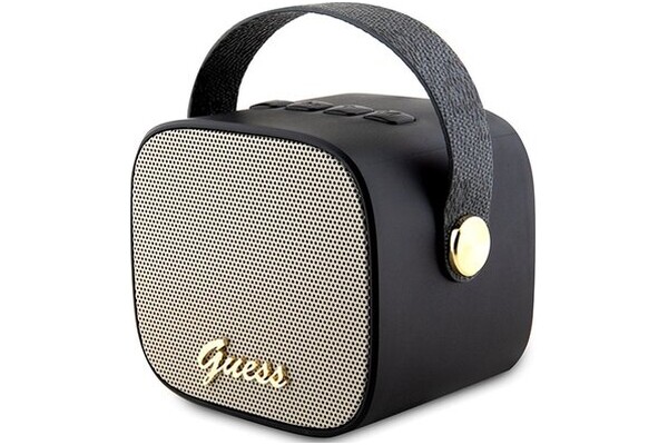 głośnik Bluetooth Guess Speaker Mini 4G Leather Script Logo czarny