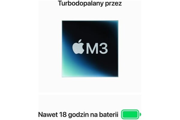 Laptop Apple MacBook Air 15.3" Apple M3 M3 (10 rdz.) 16GB 256GB SSD macOS Sequoia księżycowa poświata