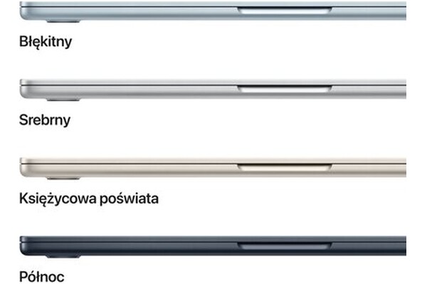 Laptop Apple MacBook Air 13.6" Apple M4 M4 (10 rdz.) 24GB 512GB SSD macOS księżycowa poświata