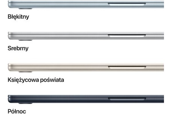 Laptop Apple MacBook Air 15.3" Apple M4 M4 (10 rdz.) 24GB 512GB SSD macOS księżycowa poświata
