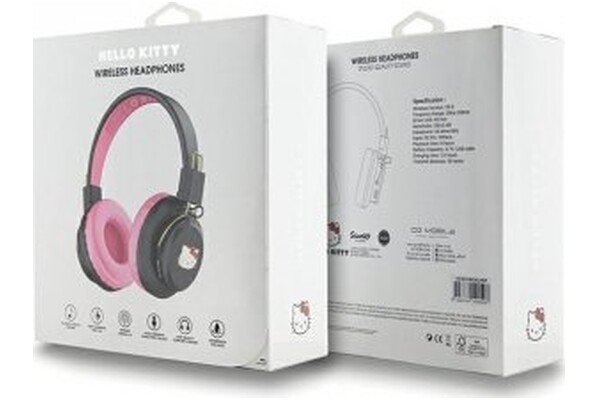 Słuchawki Hello KItty Metal Logo Round Shape Nauszne Bezprzewodowe różowy