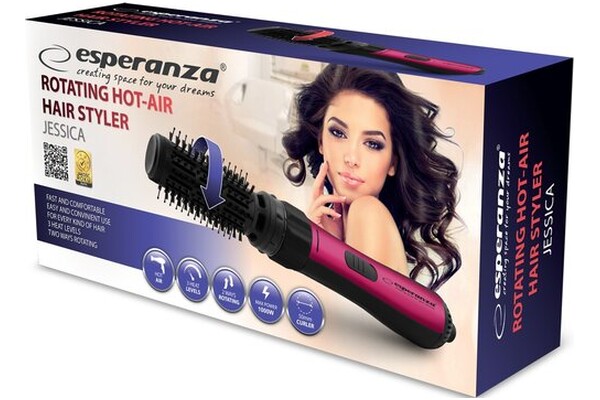 suszarko-lokówka Esperanza Jessica 1000W kolor czarno-czerwony