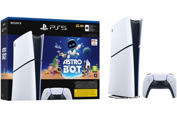 Konsola Sony PlayStation 5 Slim Digital biało-czarny + Astro Bot